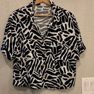 Banana Republic Factory Zebra Print Button-Down Shirt